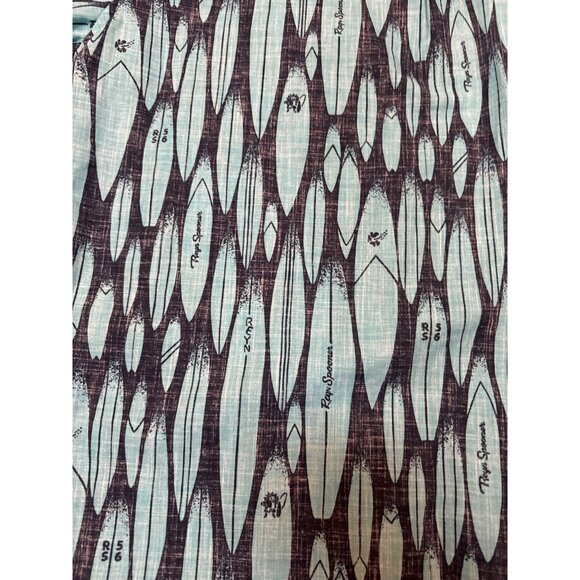 Reyn Spooner Mens Hawaiian Traditional Shirt XL Blue Green Surfboard Print Butto - Picture 8 of 10